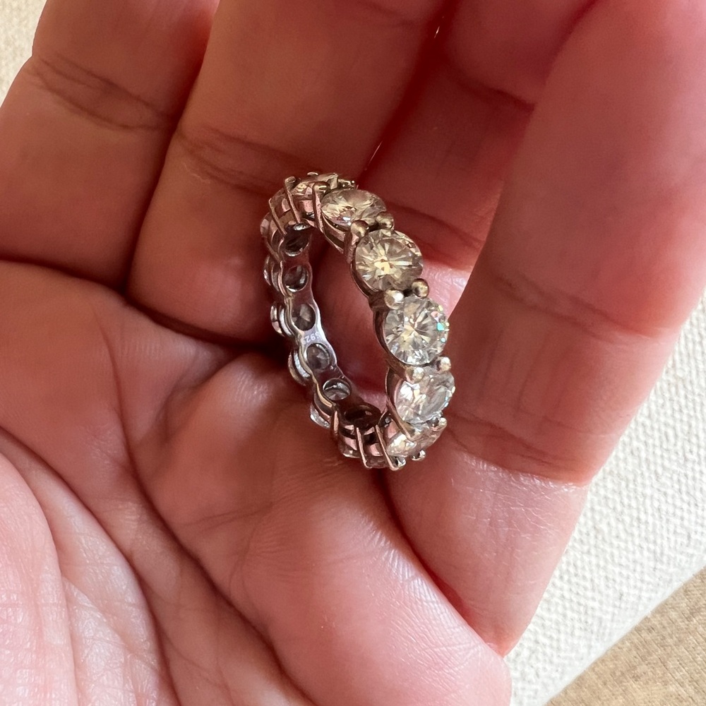 Moissanite Silver 925 Eternity Ring
